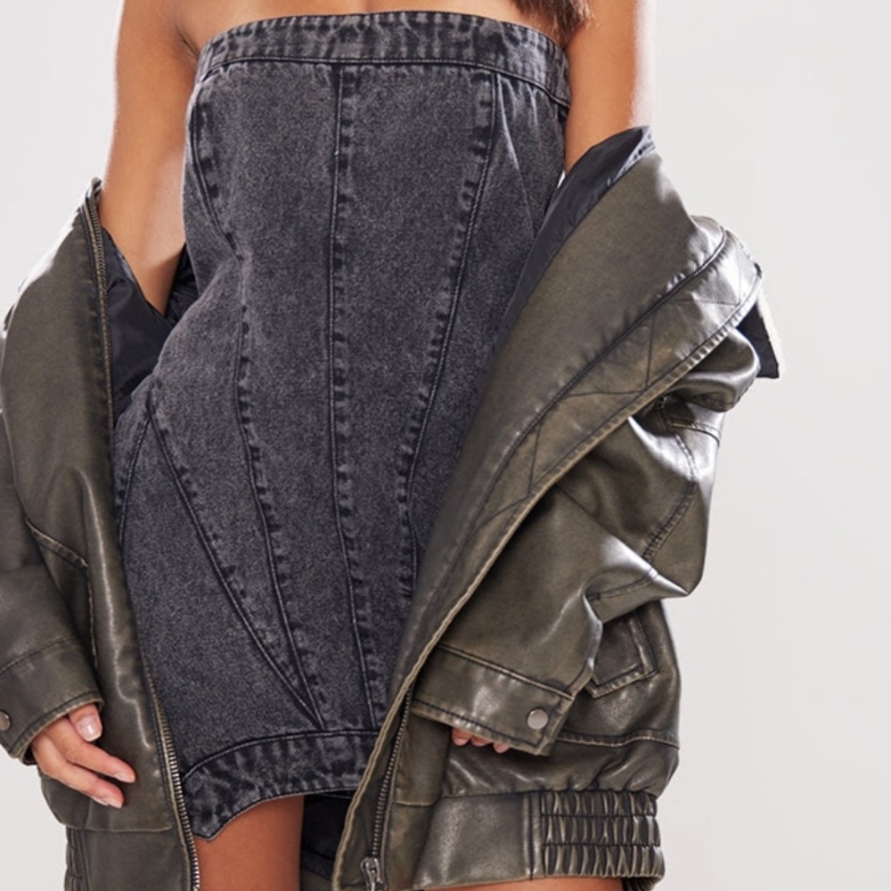 PrettyLittleThing Dark Gray Mini Dress